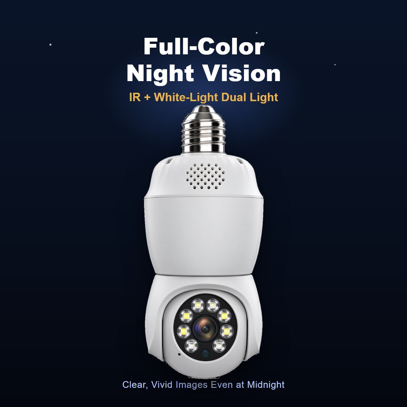 MI12 light bulb security camera — full color night vision