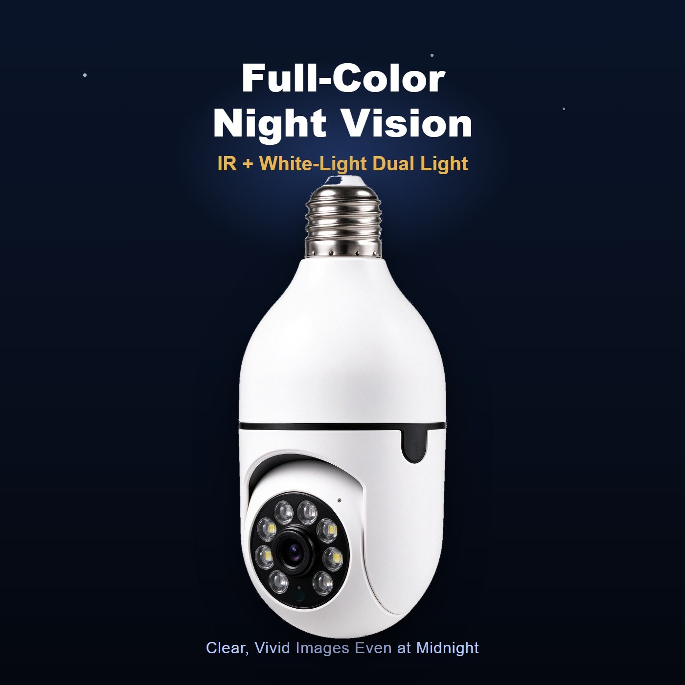 MI13 bulb camera 360 E27 screw-in — full color night vision