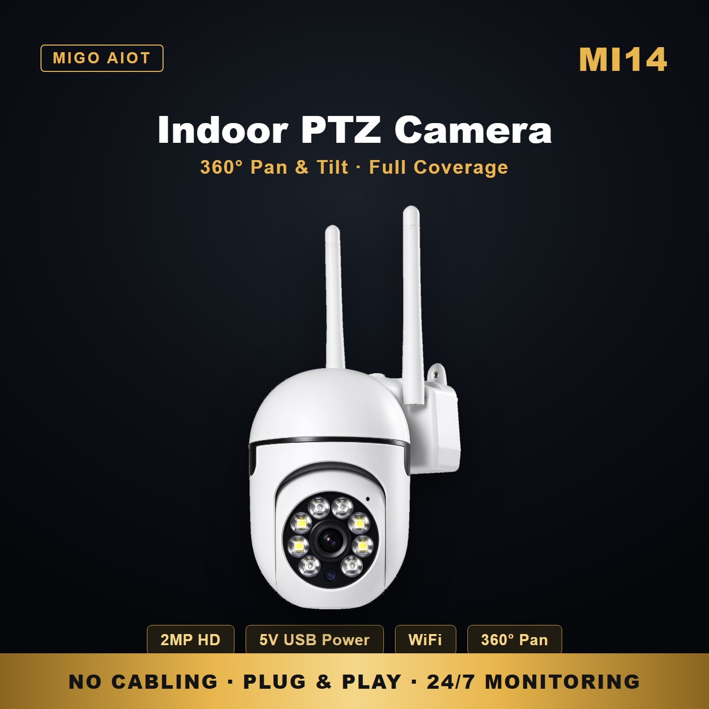 MI14 indoor PTZ camera USB powered — key features