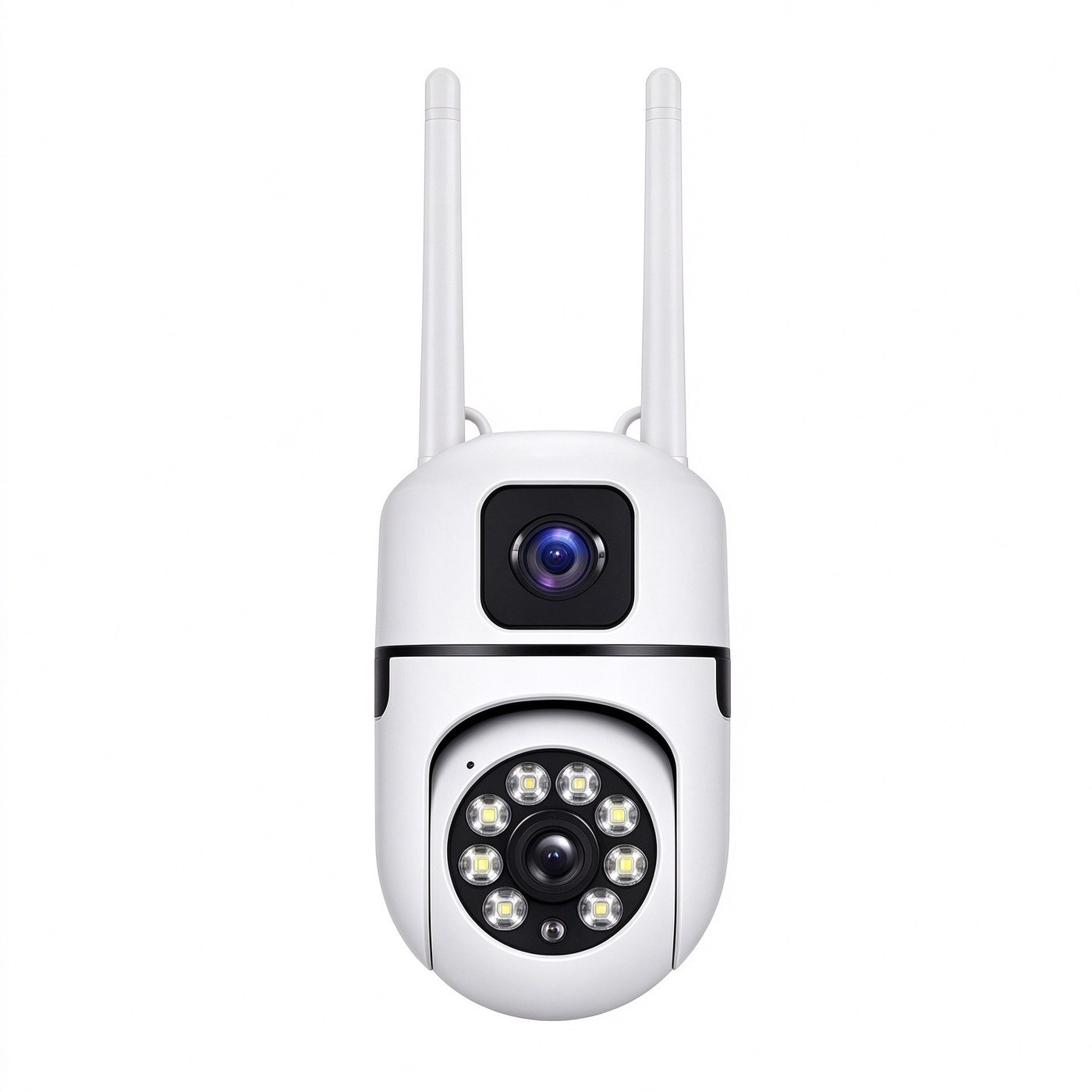 MI23 Indoor Dual Lens Camera — USB-powered dual-lens: fixed wide view plus motorized detail view.