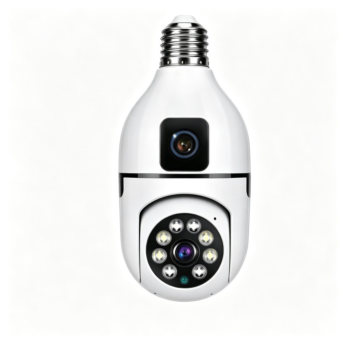 MI24 Dual Lens Light Bulb Camera — One socket, three jobs — lighting, wide view and detail view together.