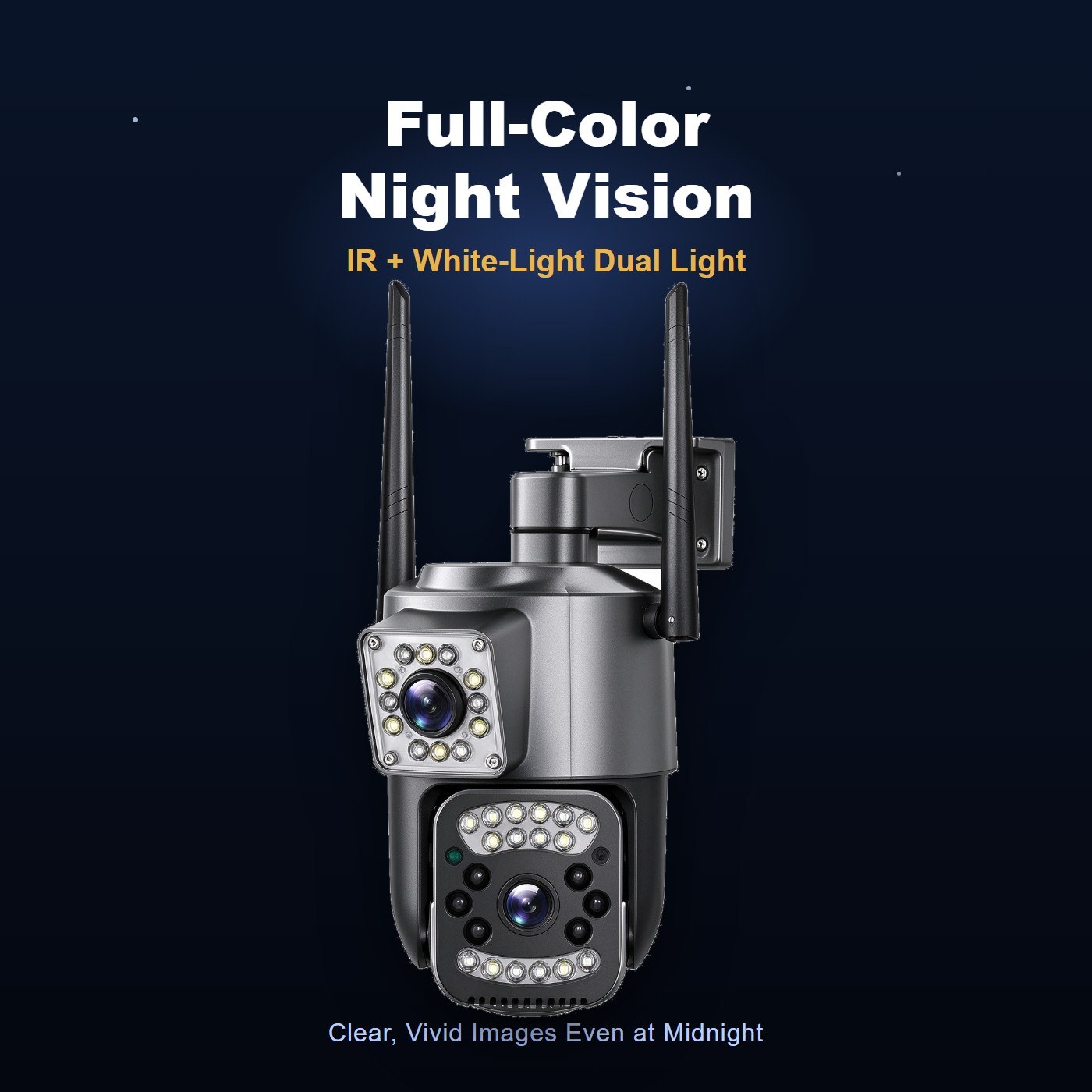 MO22 dual lens camera 2 views one screen — full color night vision