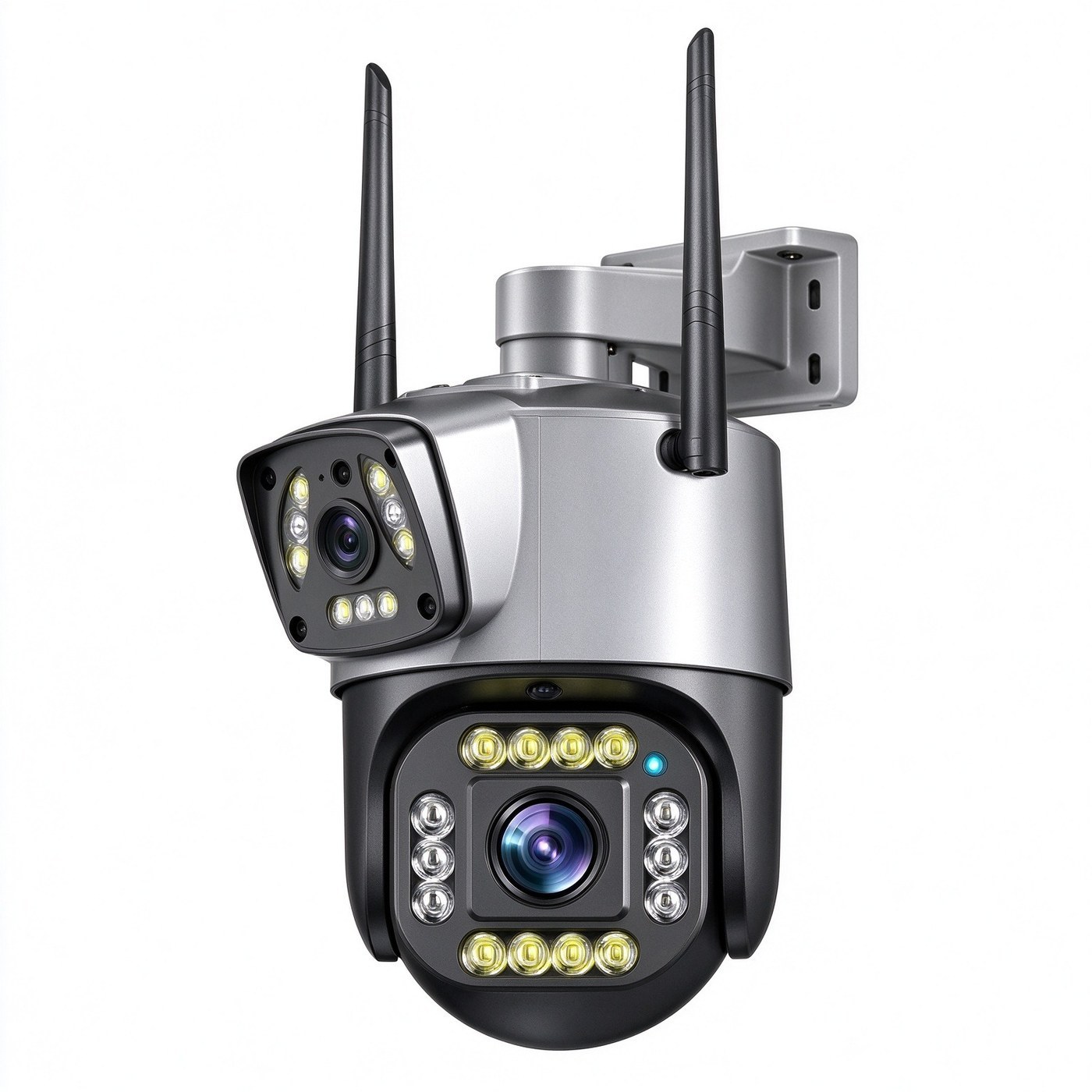 MO23 Dual Lens WiFi Camera Outdoor — Straightforward dual-lens WiFi camera; 4G version for router-less sites.