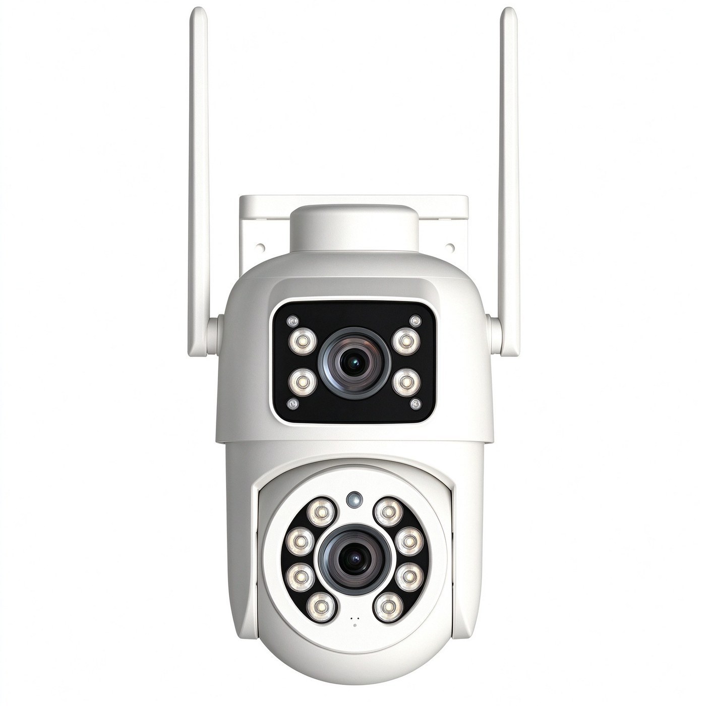 MO25 Compact Dual Lens Outdoor Camera — The smallest dual-lens housing: big-camera coverage on apartment walls.