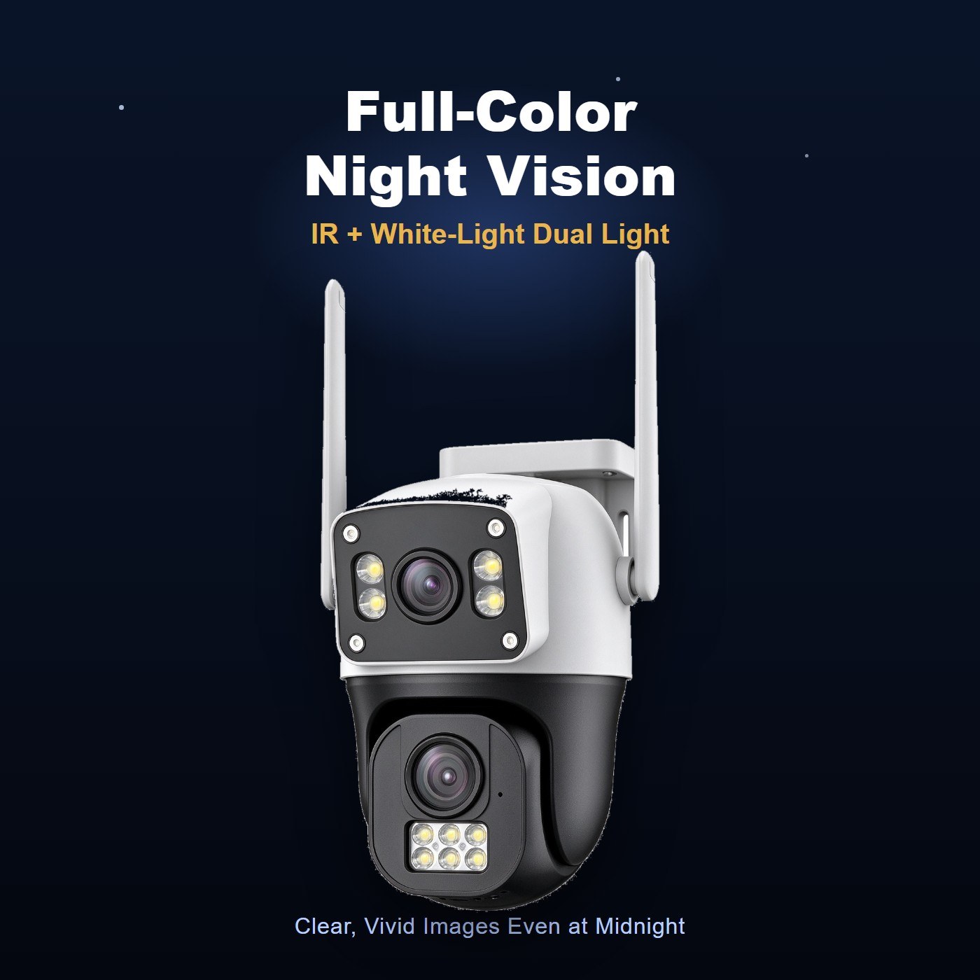 MO27 dual lens plug-in wifi camera — full color night vision