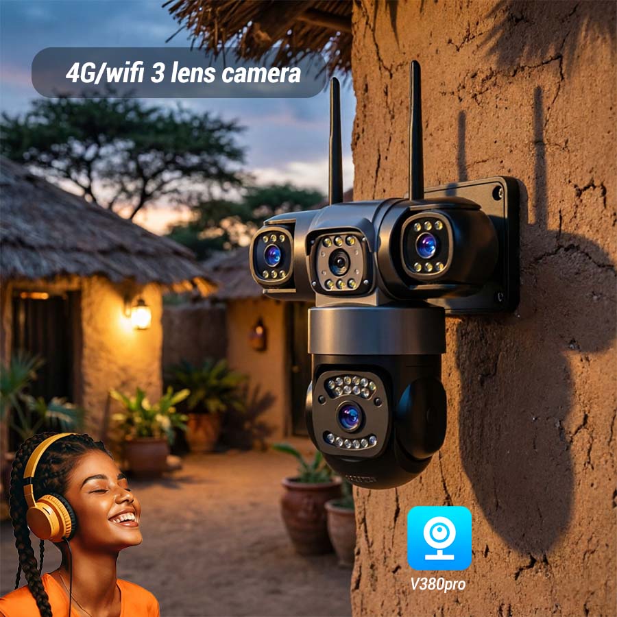 MO31 3-lens outdoor PTZ security camera — 12MP ultra HD resolution
