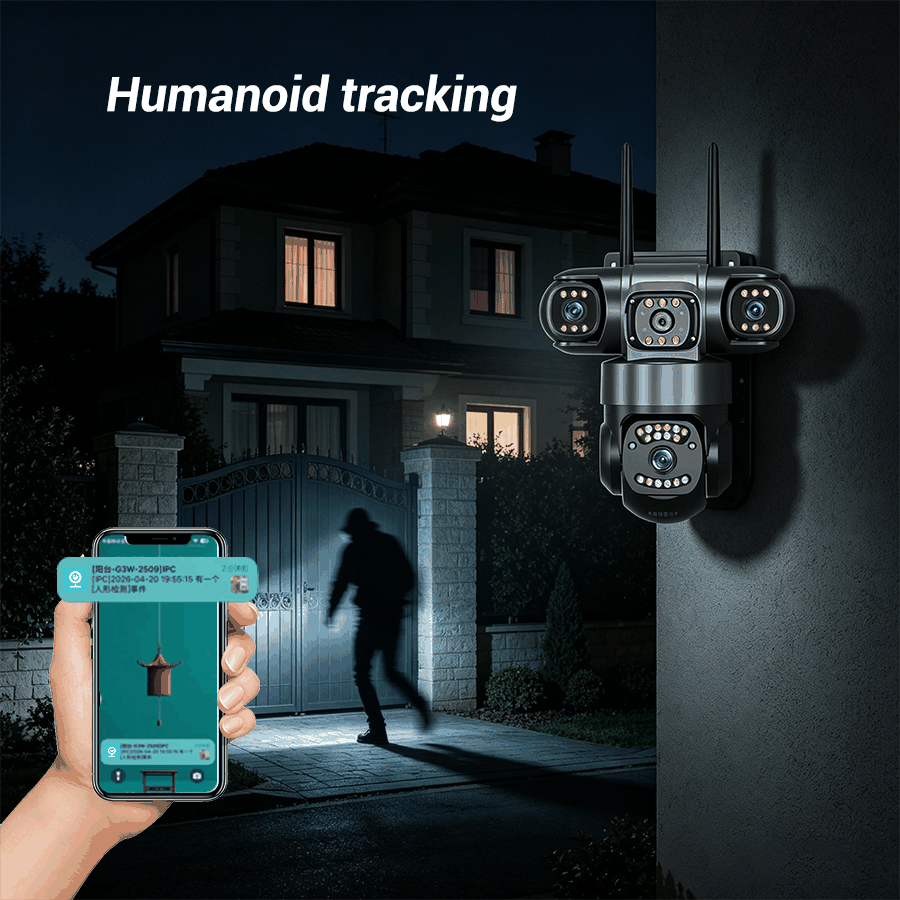 MO31 3-lens outdoor PTZ security camera — WiFi and 4G dual network