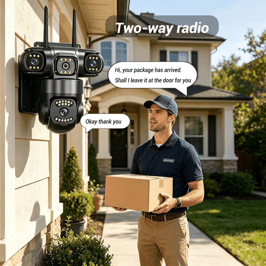 MO31 3-lens outdoor PTZ security camera — IP66 waterproof housing