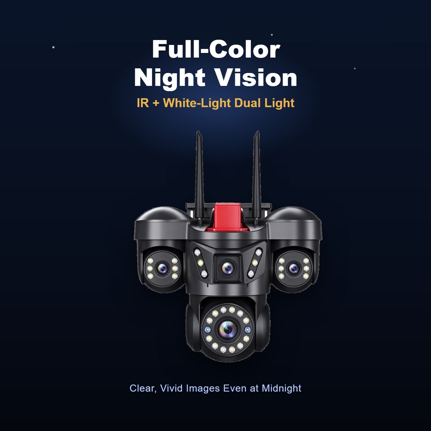 MO35 3 lens outdoor security camera — full color night vision