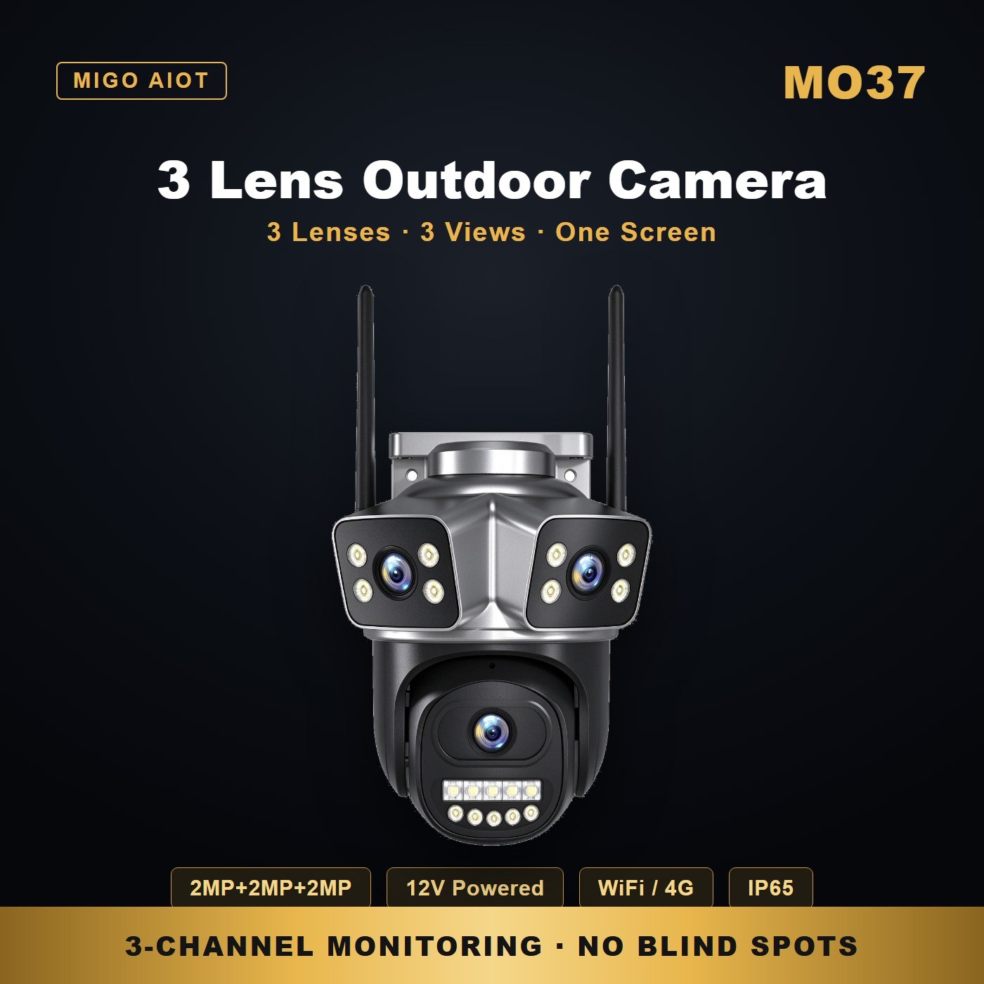 MO37 3 lens outdoor camera private mold — key features