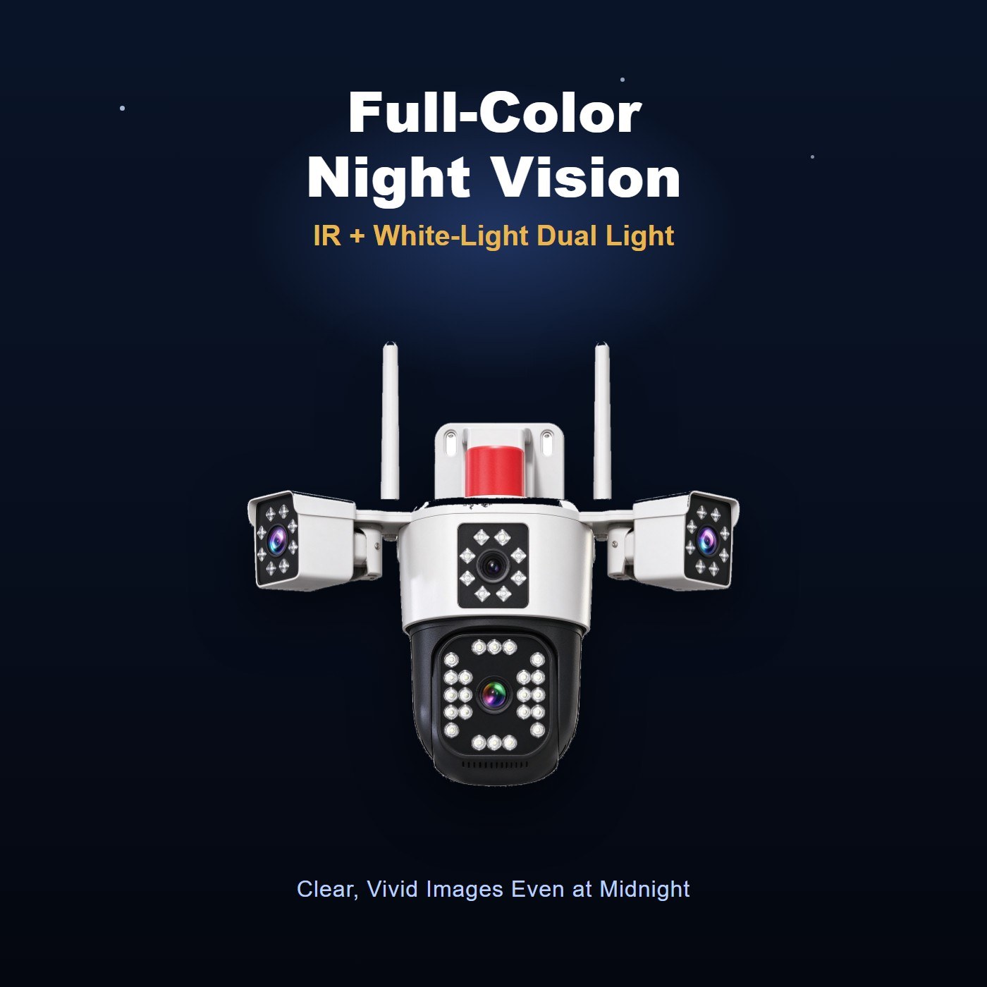 MO38 3 lens wireless outdoor camera 360 — full color night vision