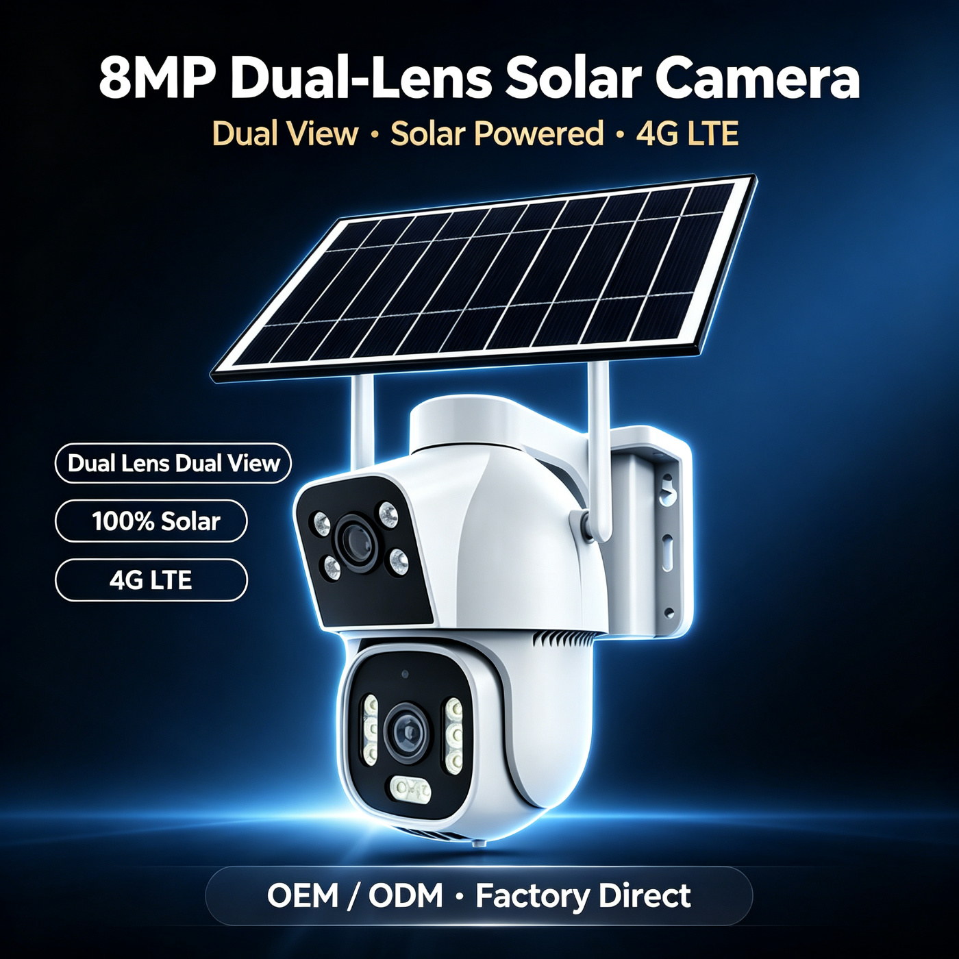 MS23 dual-lens solar security camera — dual-lens PTZ control