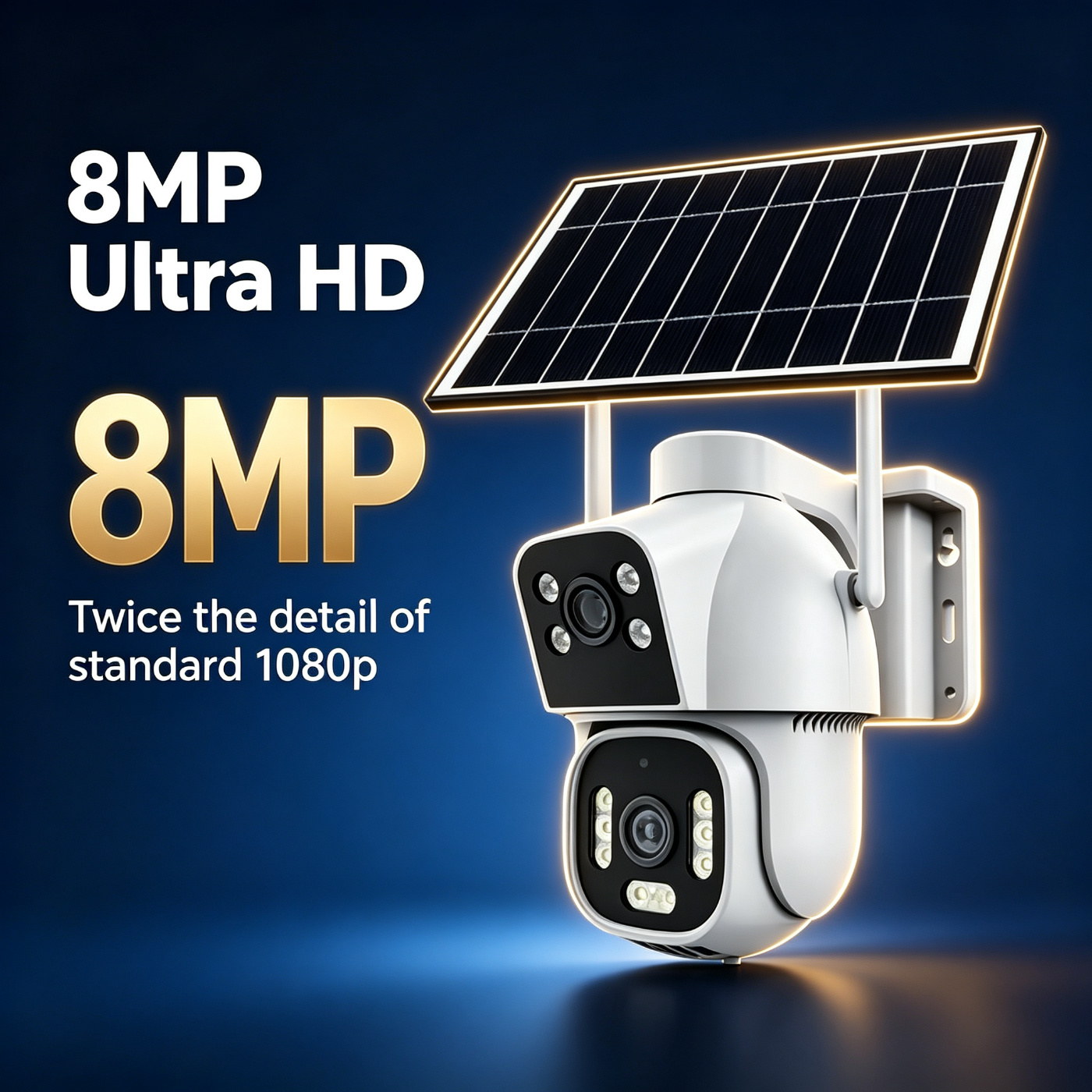 MS23 dual-lens solar security camera — PIR human detection