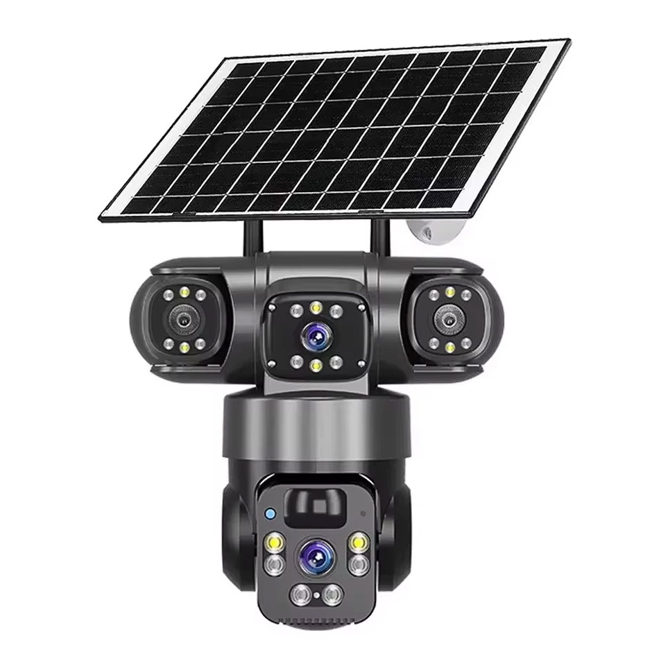 MS32 3-lens solar security camera — 4G solar powered