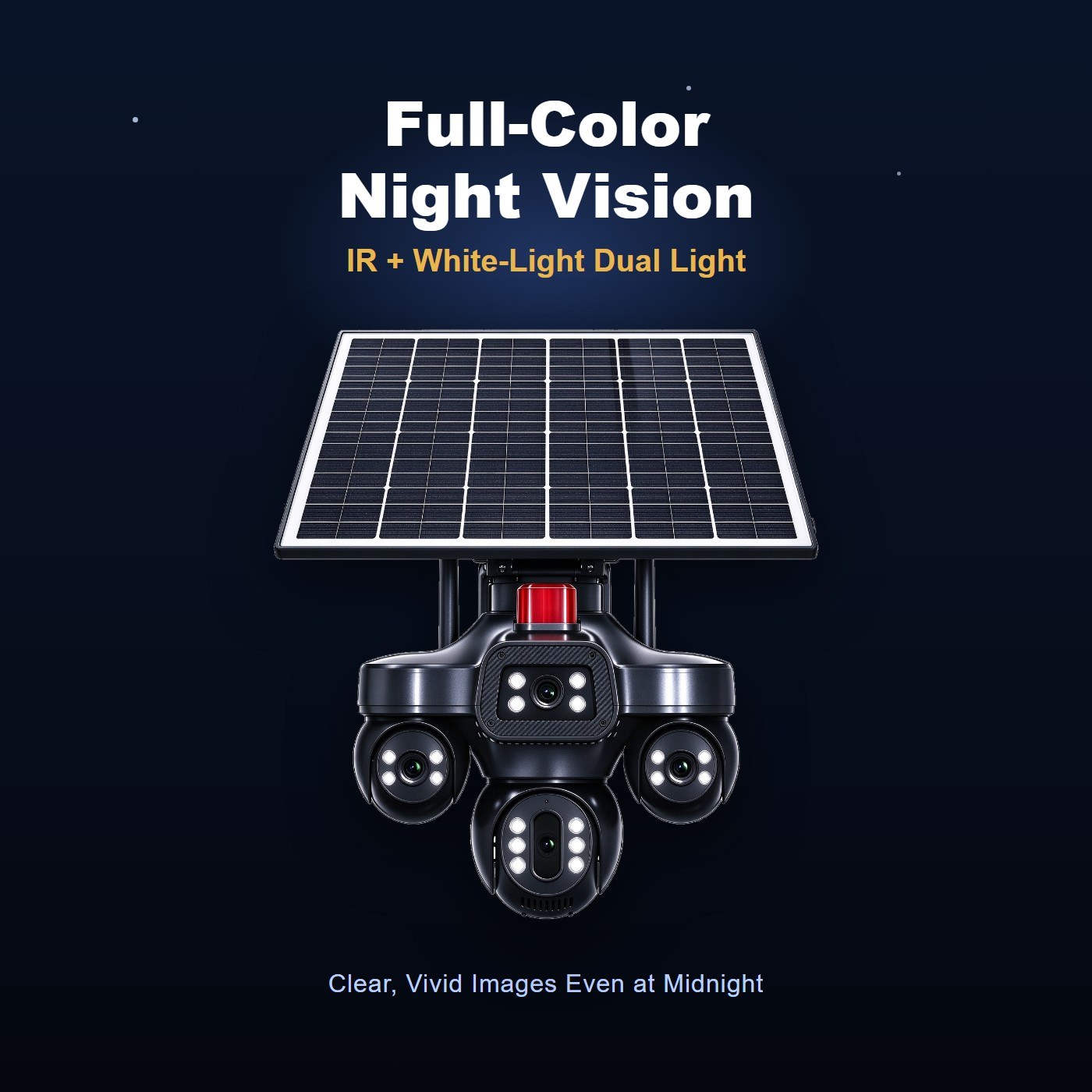 MS34 solar security camera with SIM card — full color night vision