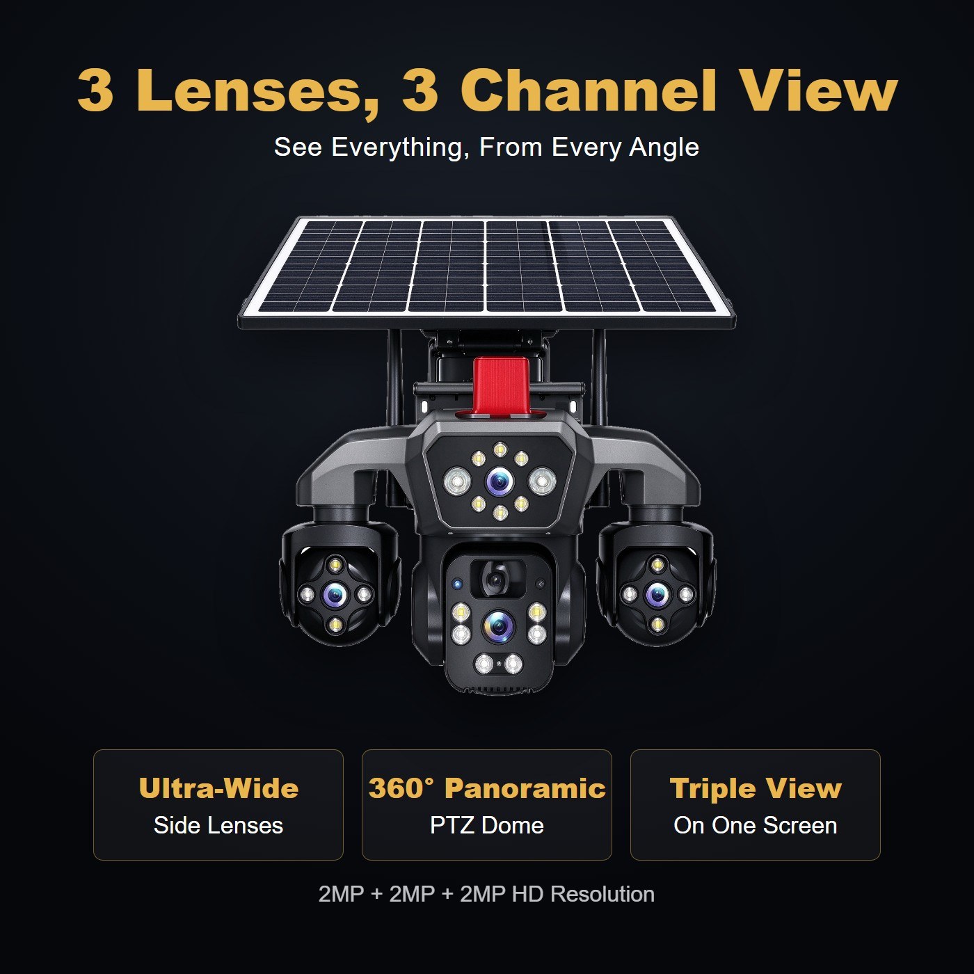 MS35 4G security camera without WiFi — multi-lens panoramic view
