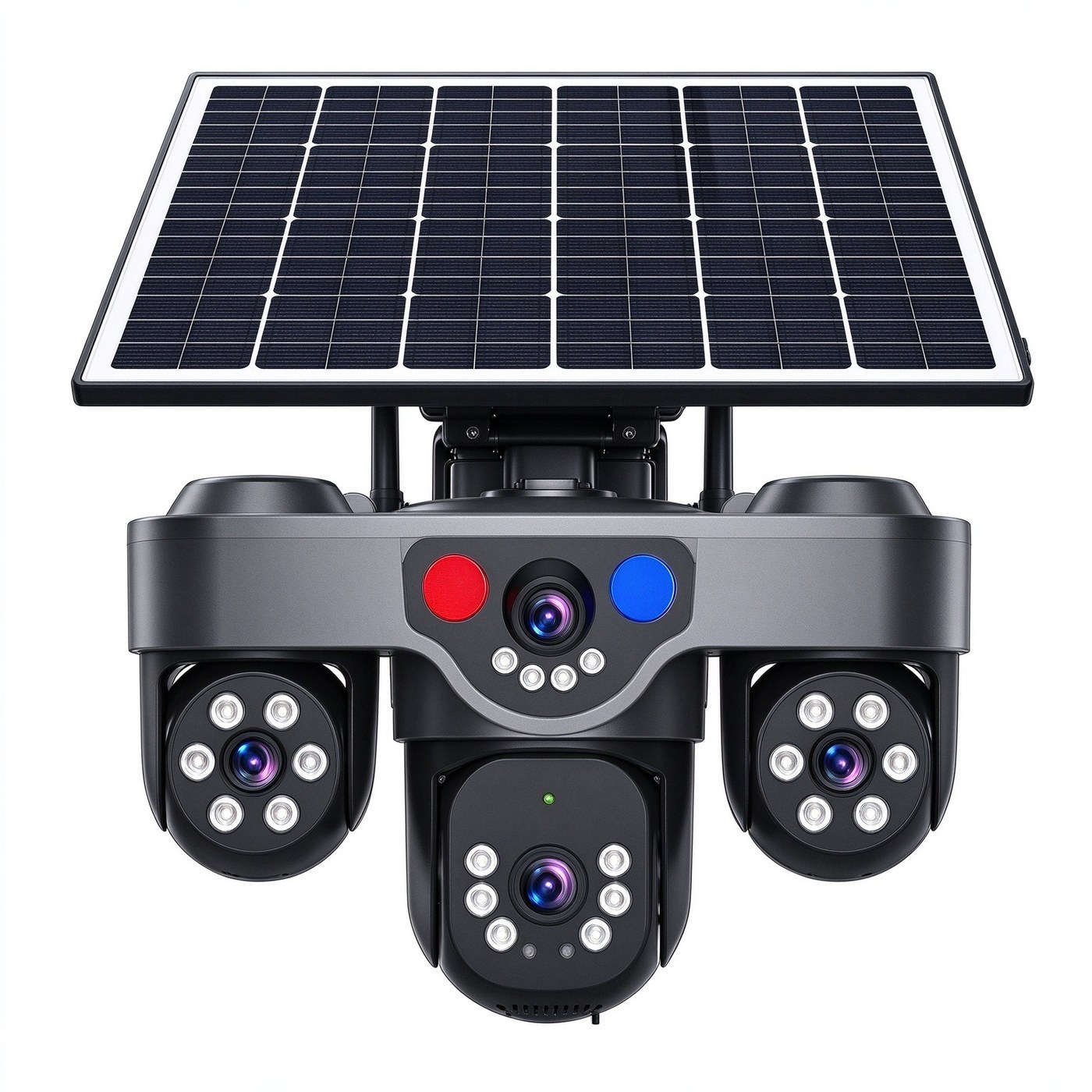 MS36 Solar Powered Wireless Outdoor Security Camera — Wire-free outdoor camera with a built-in LED floodlight and full-color night vision.