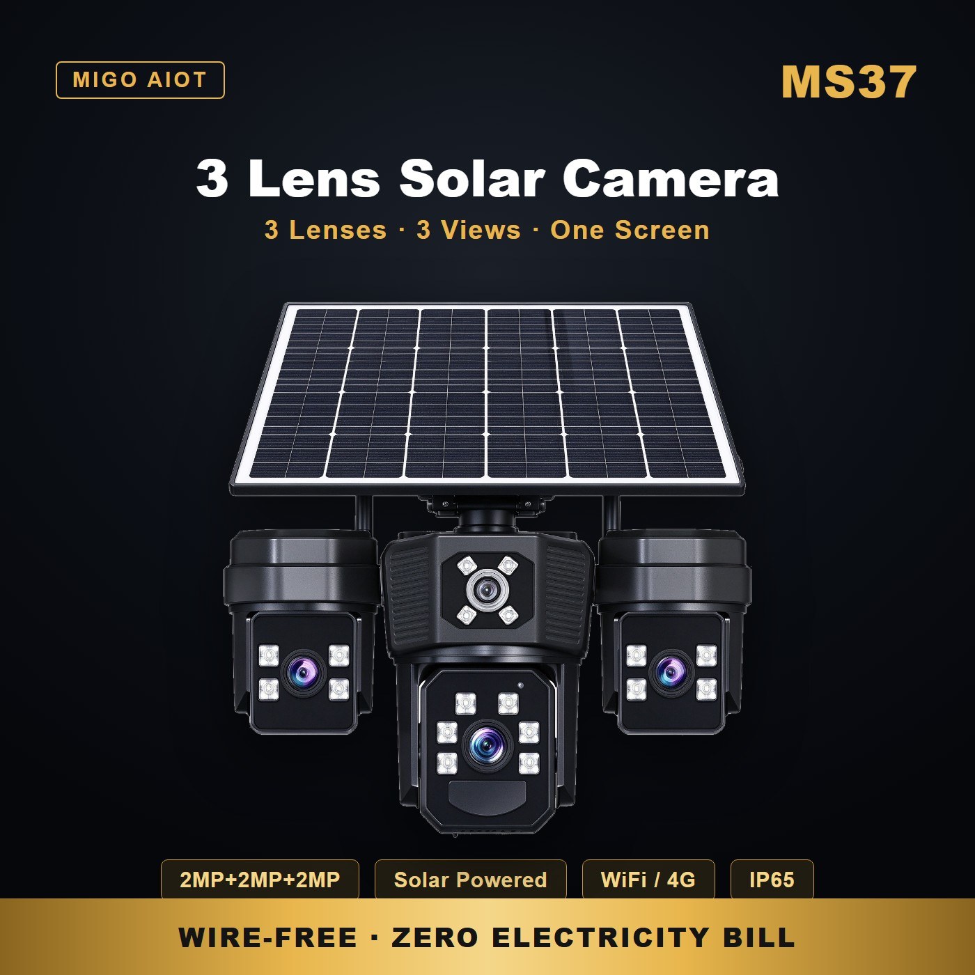MS37 off-grid solar security camera — key features