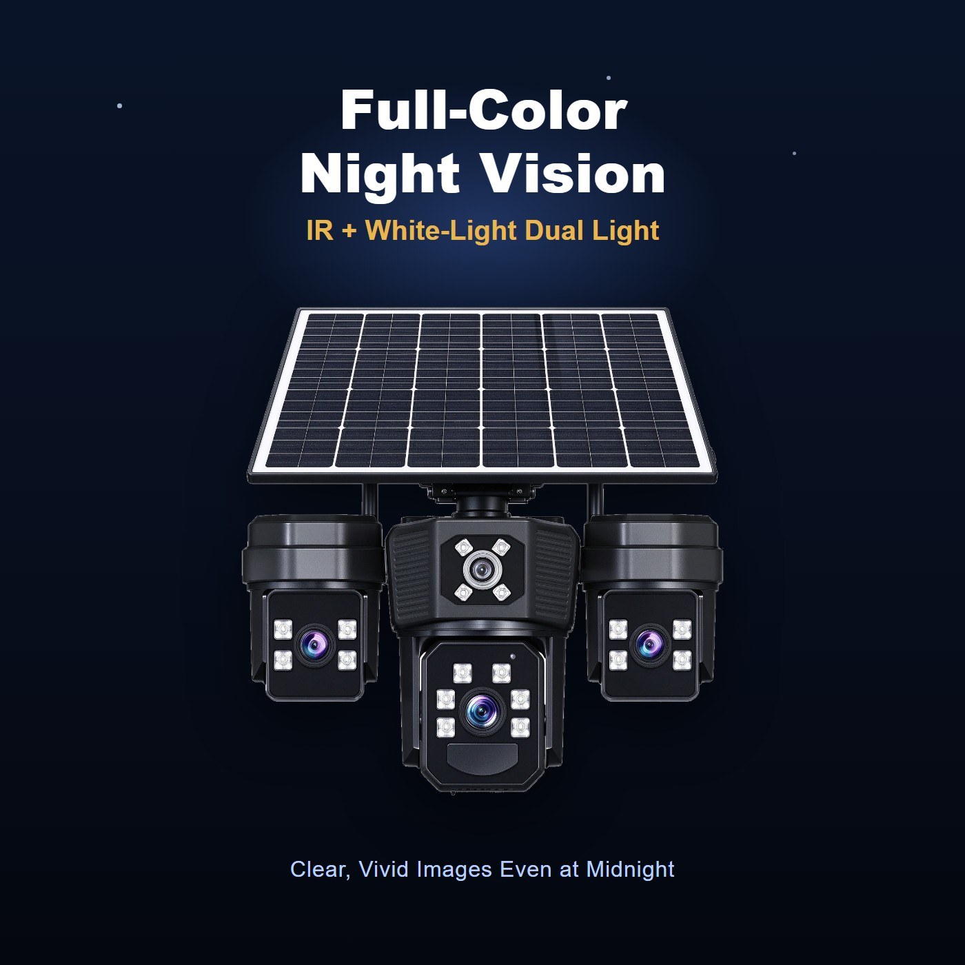 MS37 off-grid solar security camera — full color night vision