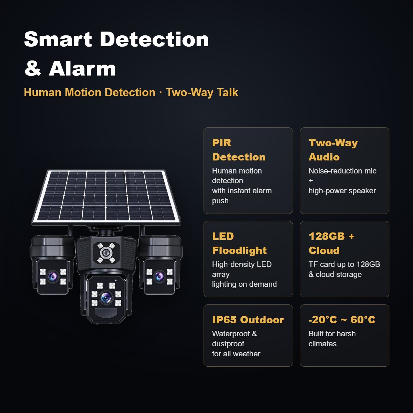 MS37 off-grid solar security camera — smart functions and mobile app
