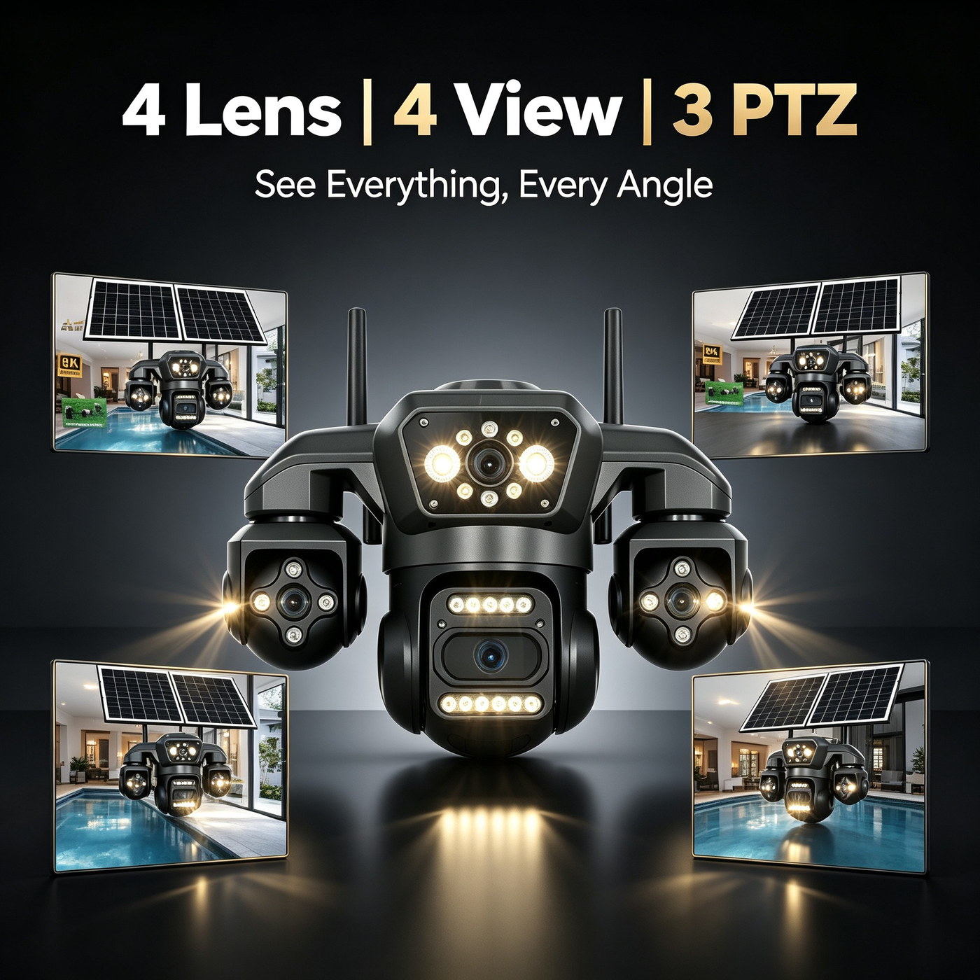 Four lenses four screens
