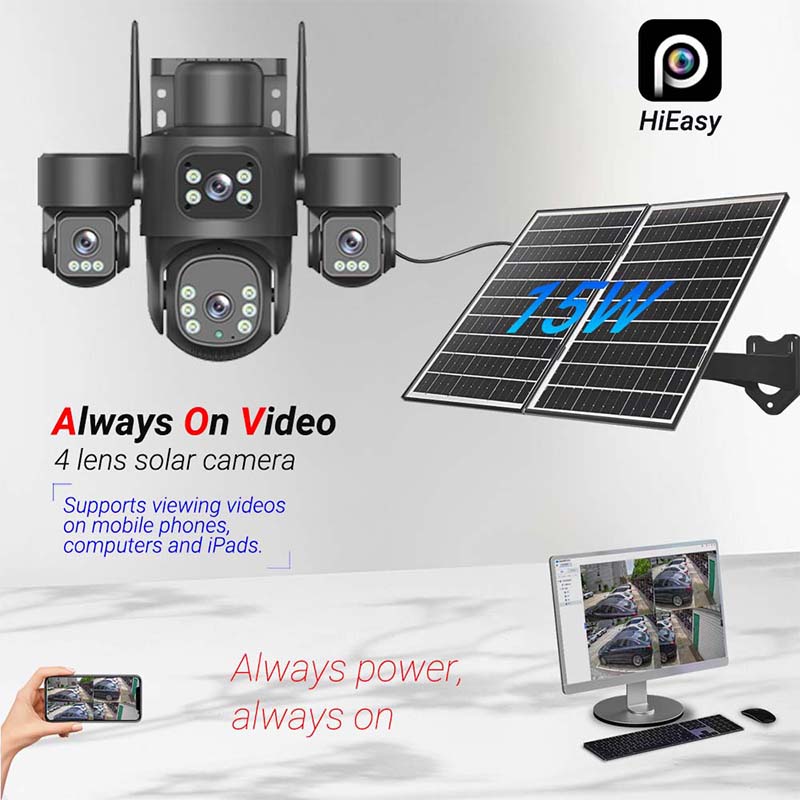 MS45 4-lens solar PTZ camera — external 4G antennas for weak signal