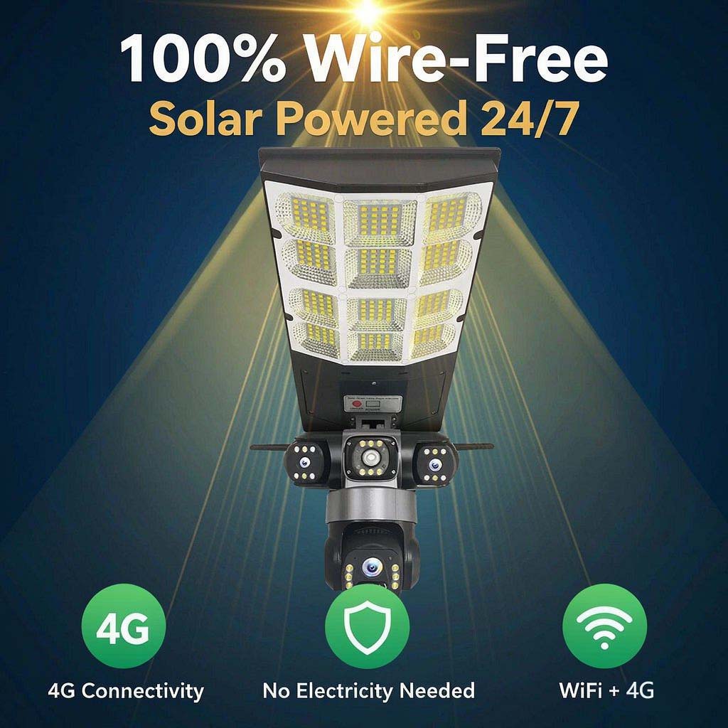 MSL31 solar street light security camera — IP66 weatherproof housing